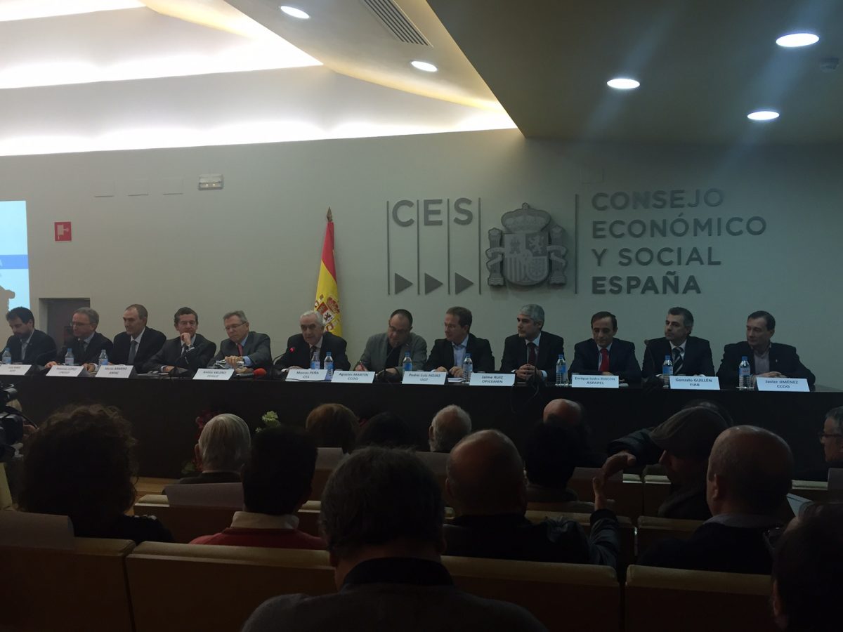 Los agentes sociales presentan la declaración por un Pacto de Estado ...